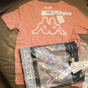 Kappa xs NWT 2 t shirts salmon and black